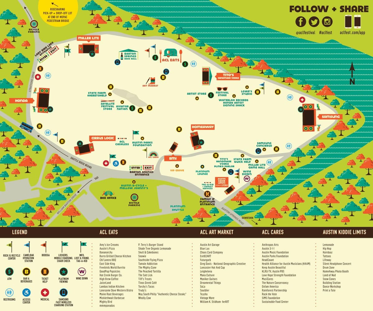 harta Austin ACL festival