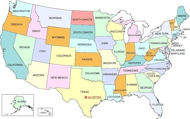 Austin, în statele unite ale americii hartă
