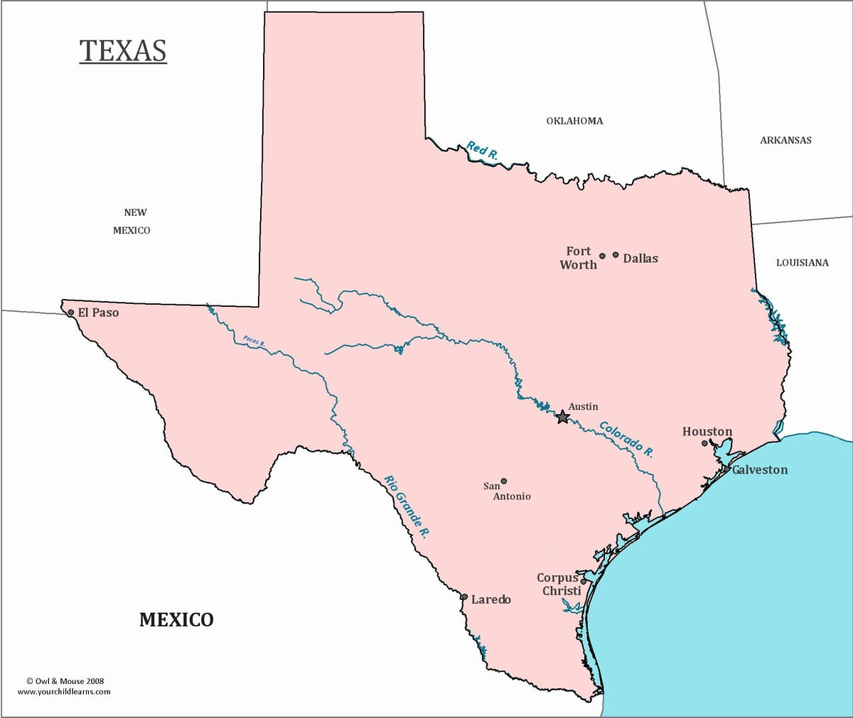 texas, Austin arată hartă