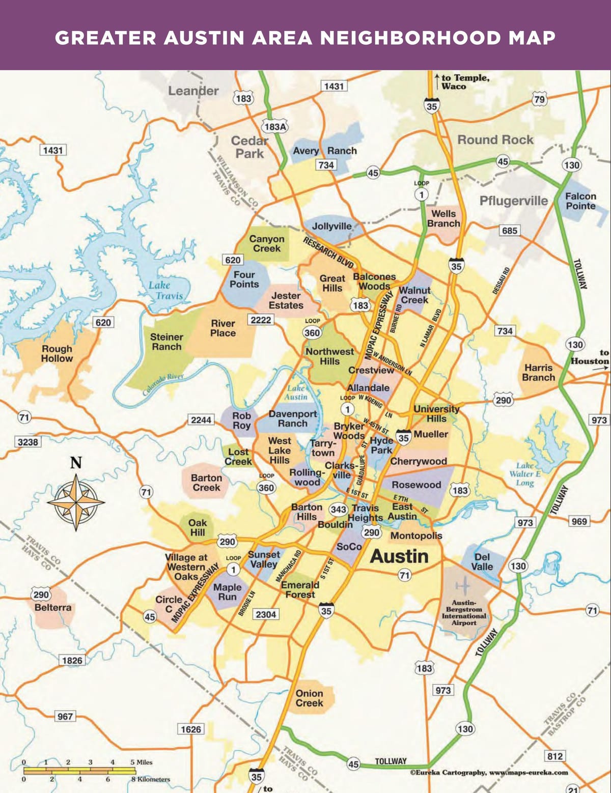 harta zona Austin
