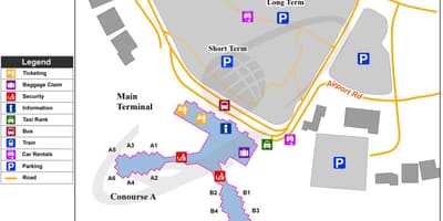 Austin airport terminal hartă