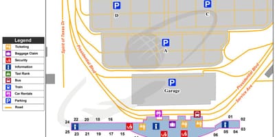 Aeroportul internațional Austin-Bergstrom hartă