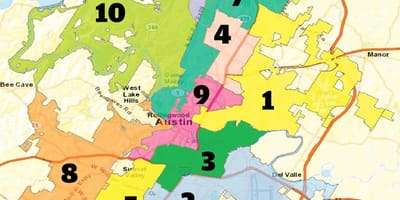 Austin, texas district hartă