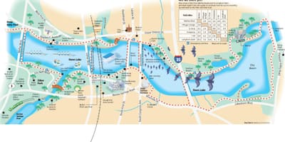 Excursie pe jos și cu bicicleta traseul Austin arată hartă