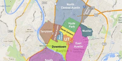Harta Austin cartiere
