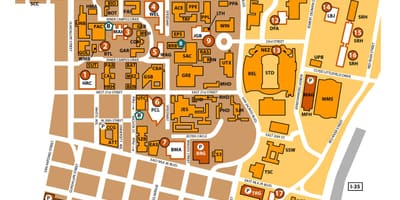 Universitatea din texas, Austin arată hartă