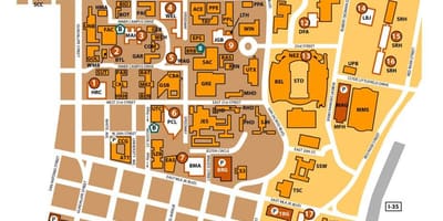 Harta ut Austin campus